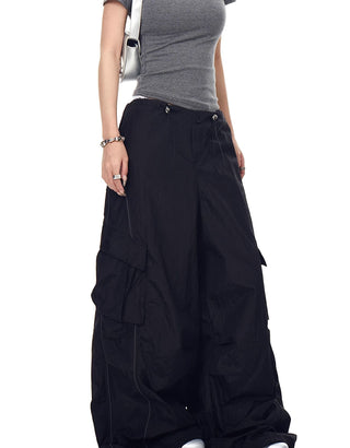 multi-pocket paratrooper pants