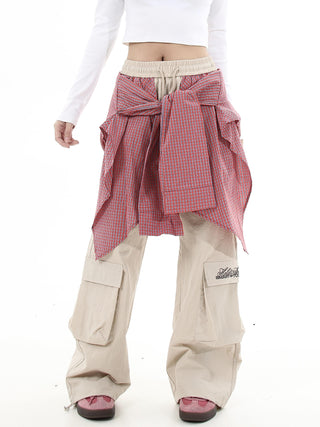 plaid overalls