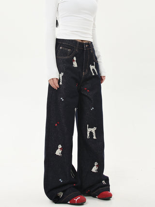 embroidered jeans