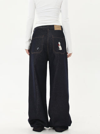 embroidered jeans