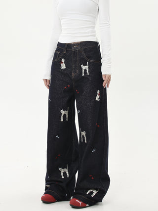 embroidered jeans