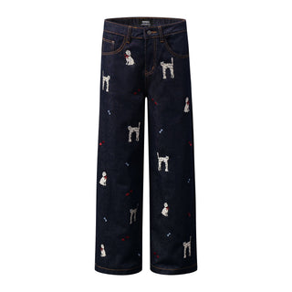 embroidered jeans