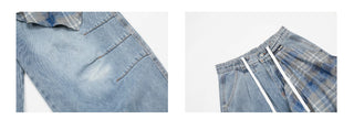 detachable plaid jeans
