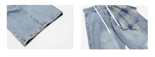 detachable plaid jeans
