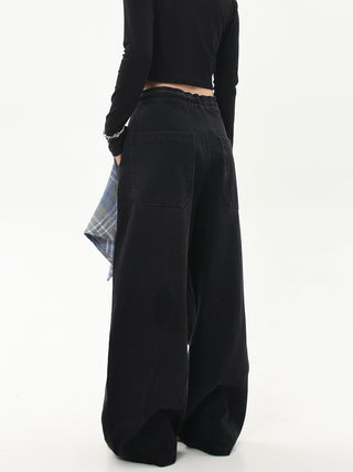 detachable plaid jeans