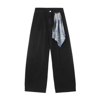 detachable plaid jeans
