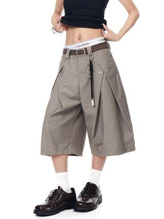 pleated cropped trousers