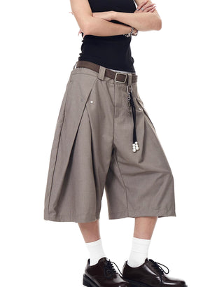pleated cropped trousers