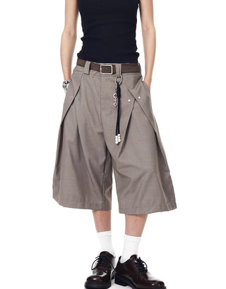 pleated cropped trousers