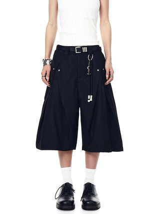 pleated cropped trousers