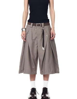 pleated cropped trousers