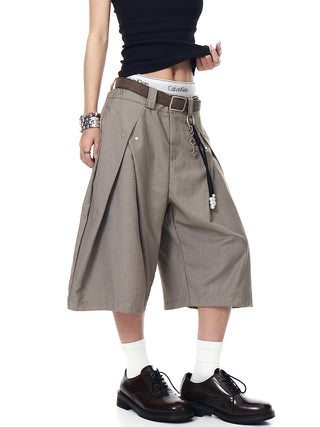 pleated cropped trousers