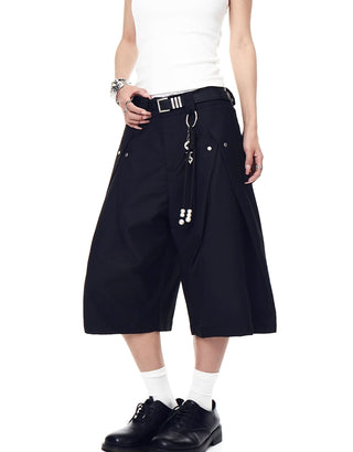 pleated cropped trousers
