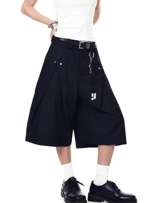 pleated cropped trousers