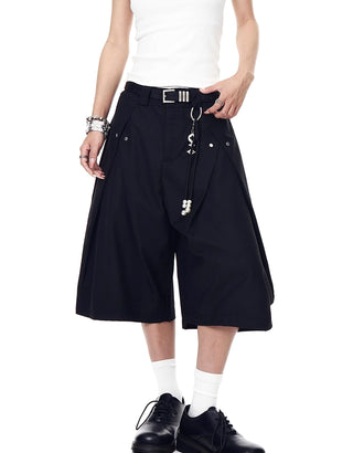 pleated cropped trousers