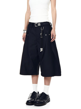 pleated cropped trousers