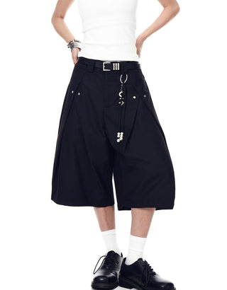 pleated cropped trousers