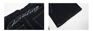 embroidered denim jumpsuit
