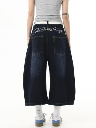 embroidered denim jumpsuit