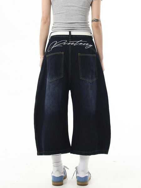 embroidered denim jumpsuit