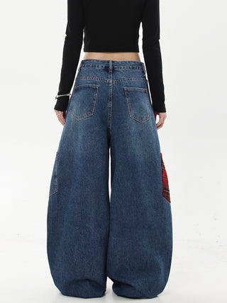 stitching machete jeans