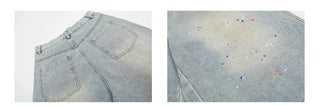 splash ink denim shorts
