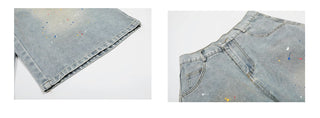 splash ink denim shorts