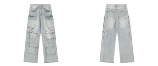 washed hole jeans