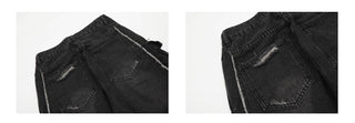 washed hole jeans