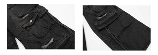 washed hole jeans