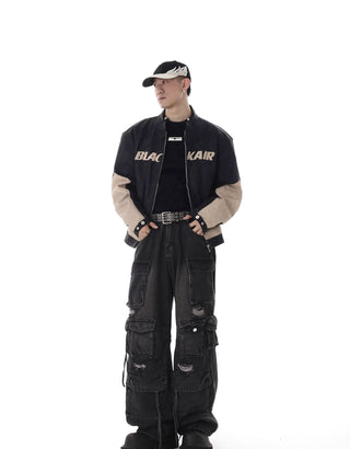 washed hole jeans