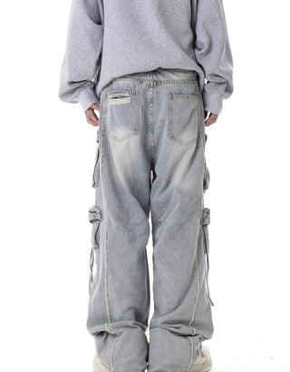 washed hole jeans