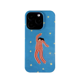 Blue Pajamas Star Girl iPhone Case