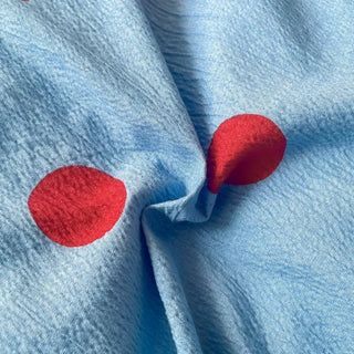 Blue and Red Polka Dot Duvet Cover Set