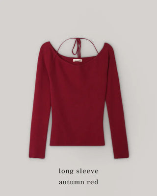 2-Way Tie Halter Neck Slim Knit