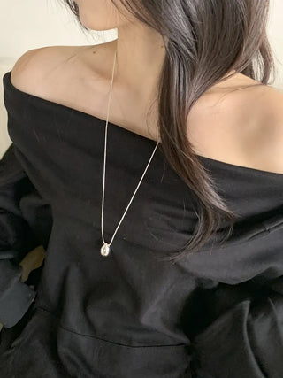 Duon Tears Drop Surgical Steel Snake Chain Long Necklace