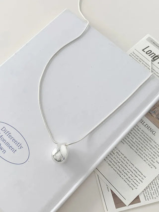 Duon Tears Drop Surgical Steel Snake Chain Long Necklace