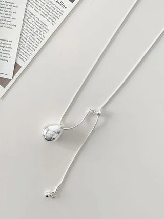 Duon Tears Drop Surgical Steel Snake Chain Long Necklace