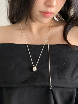 Duon Tears Drop Surgical Steel Snake Chain Long Necklace