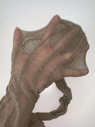 Diverso Line Vertical Pattern Mesh Tucked-Along Pantyhose