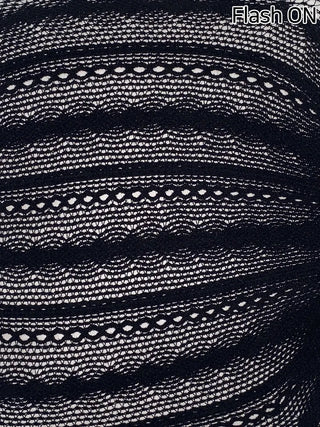 Diverso Line Vertical Pattern Mesh Tucked-Along Pantyhose