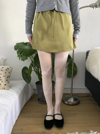 Sakura Bloom Flower Pattern See-through Stockings