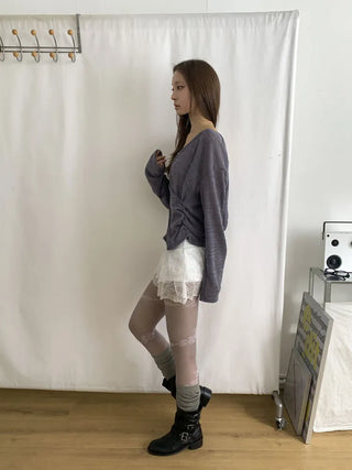Sakura Bloom Flower Pattern See-through Stockings