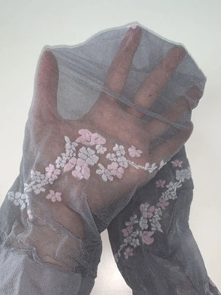 Sakura Bloom Flower Pattern See-through Stockings