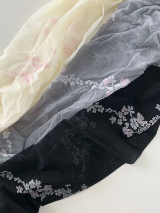 Sakura Bloom Flower Pattern See-through Stockings