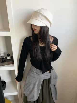 Rondy Drape Loose Fit Side Pendant Newsboy Cap