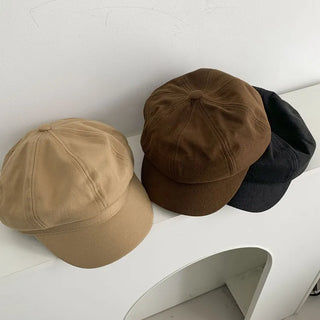 Domeo Curve Classic Plain Newsboy Cap Baker's Hat
