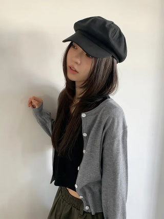Domeo Curve Classic Plain Newsboy Cap Baker's Hat