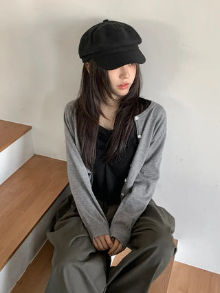 Domeo Curve Classic Plain Newsboy Cap Baker's Hat