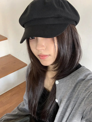 Domeo Curve Classic Plain Newsboy Cap Baker's Hat
